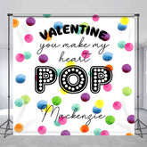 Aperturee - Colorful Pop It Custom Name Valentines Day Backdrop